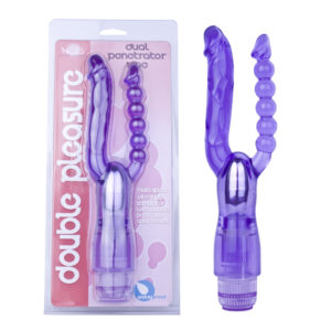 Double-Sided Vibrator Purple double-sided vibrator, battery operated for convenient use