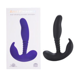 Prostate Massager Black dual motor anal vibrator - quiet and waterproof